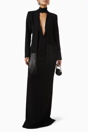 Guinerve Fringe-scarf Maxi Dress