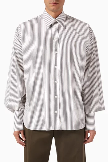 Super-oversized Striped Shirt in Cotton Poplin