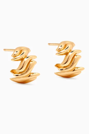 Polo Mini Hoop Earrings in 18kt Gold-plated Metal