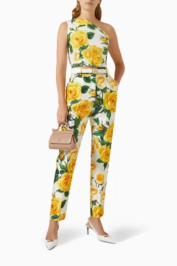 Rose-print Crop Top in Cotton