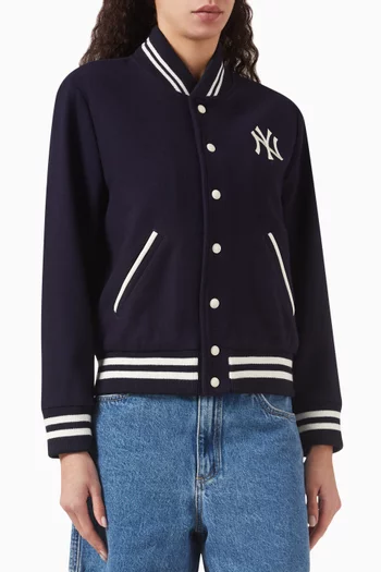 Yankees Serif Varsity Jacket in Wool