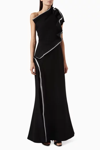 Wilder One-shoulder Gown in Crêpe