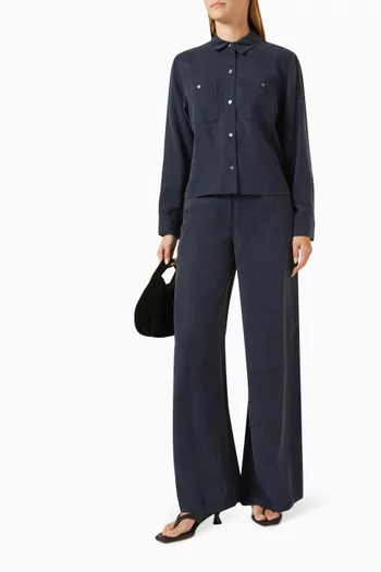 Patch Pocket Shirt in Fluid Twill