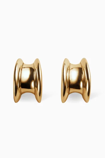 Large H Beam Earrings in 18kt Gold-plated Sterling Silver