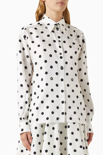 Polka-dot Shirt in Silk Twill