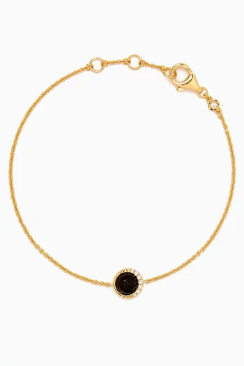 Luna Onyx & Sapphire Bracelet in 18kt Gold Vermeil