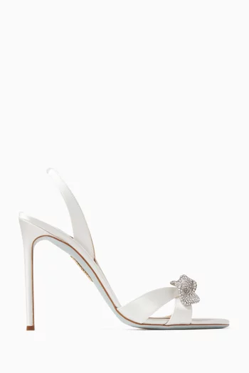 Very Bow Tie 105 Crystal Sandals in Satin