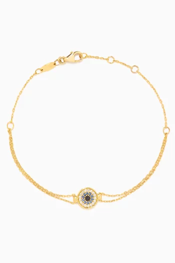 Evil Eye Diamond Bracelet in 18kt Gold