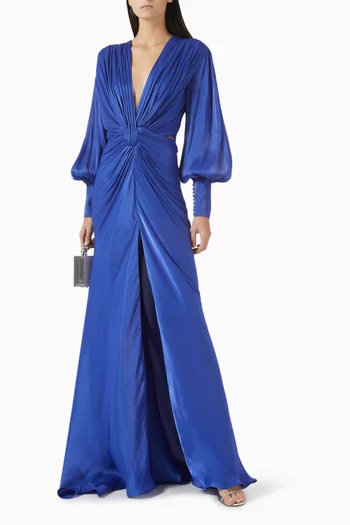 Adelia Knot Gown in Lurex Georgette