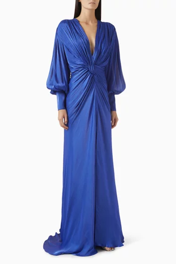 Adelia Knot Gown in Lurex Georgette