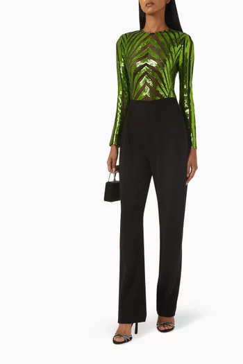 Sequin-embellished Jumpsuit in Crepe