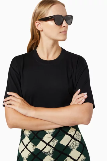 Monogram Motif Oval Frame Sunglasses