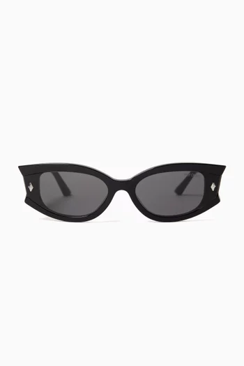 Oval-shaped Sunglasses in Acetate