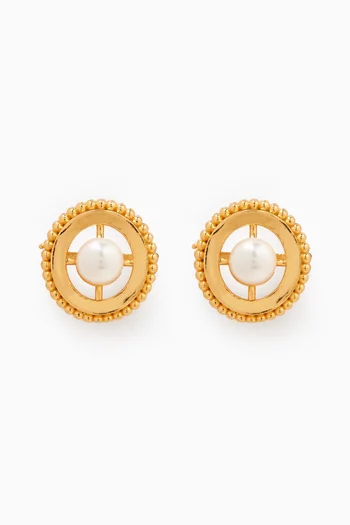 Ramadan Exclusive Ravi 2.0 Sphere Earring in 24kt Gold-plated Brass