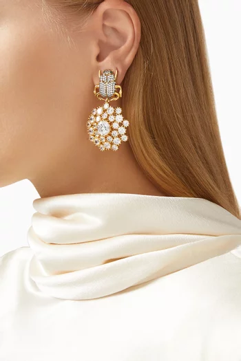 Scarab Sole Clip-on Earrings in 24kt Gold-plated Bronze