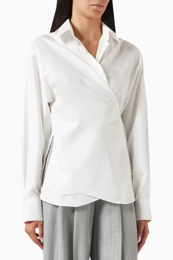 Loujean Wrap Shirt in Organic Cotton-poplin