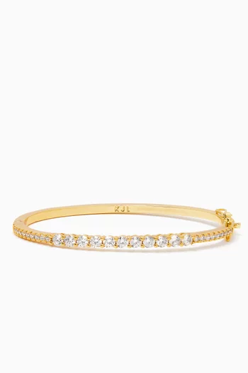 Classic Round-cut CZ Bangle in Gold-plated Brass