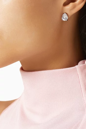 أقراط مرصعة بأحجار زركونيا مكعبة كمثرية نحاس مطلي بالروديوم