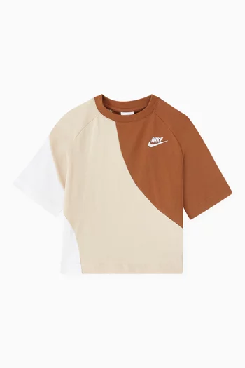 Nike colorblock short sleeve crop sweatshirt clearance