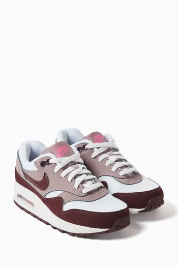 Buy Nike Red Air Max 1 Sneakers in Leather Mesh For Boys Online Ounass Bahrain