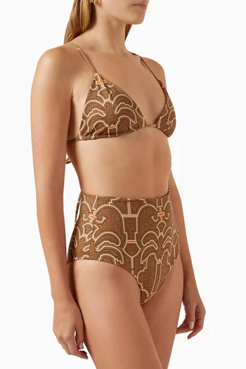 Kanatari Printed Bikini Briefs in Lycra