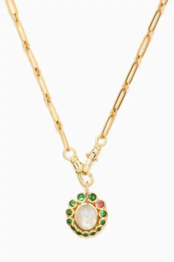 Jasmine Tsavorite & Moonstone Necklace in 9kt Gold