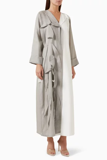 Stylish Two-tone Abaya in Linen