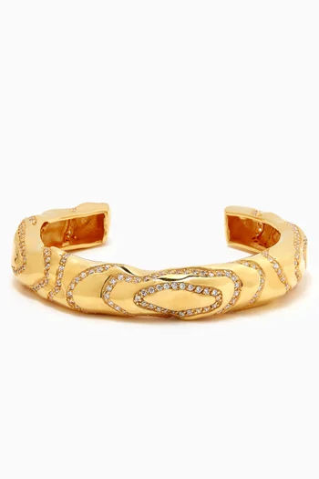 Wave Bangle in 18kt Gold-plated Brass