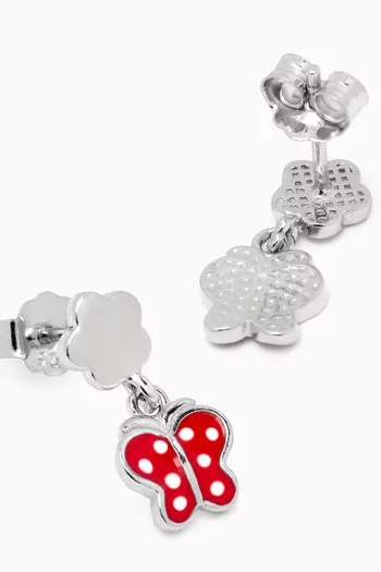 Little Princess Butterfly Dangle Earrings in Sterling Silver