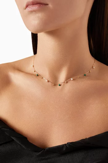 Elisa Pearl & Onyx Necklace in 18kt Gold