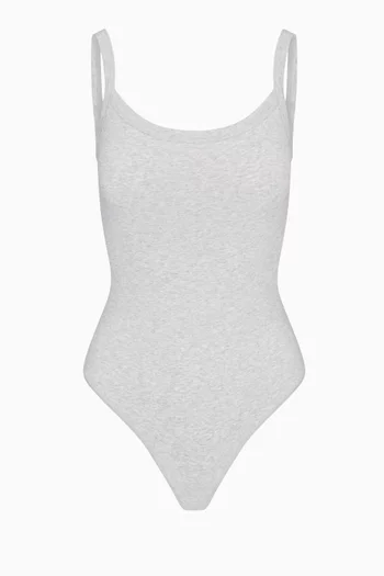 Scoop-neck Bodysuit in Cotton-jersey