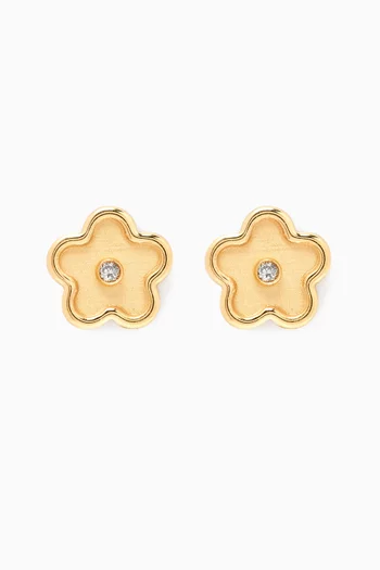 Flower Diamond Earrings in 18kt Gold