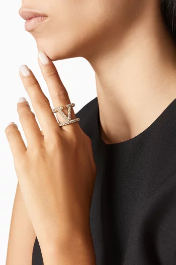 Valentino Garavani VLOGO Signature Ring in Plated Brass