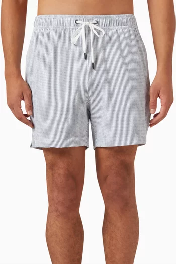 Charles Striped Swim Shorts in Cotton Blend