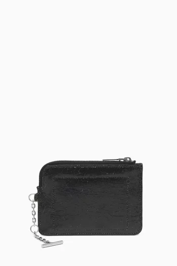 Sling Zip Coin Pouch in Leather