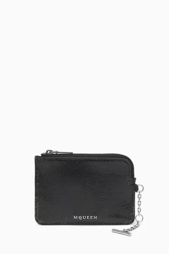 Sling Zip Coin Pouch in Leather
