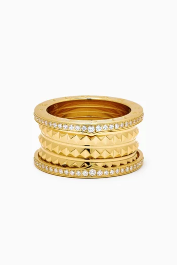 B.zero1 Rock Four-band Diamond Ring in 18kt Gold