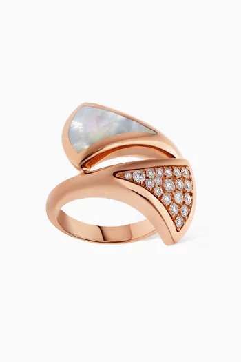 Divas' Dream Diamond & Mother-of-Pearl Ring in 18kt Rose Gold