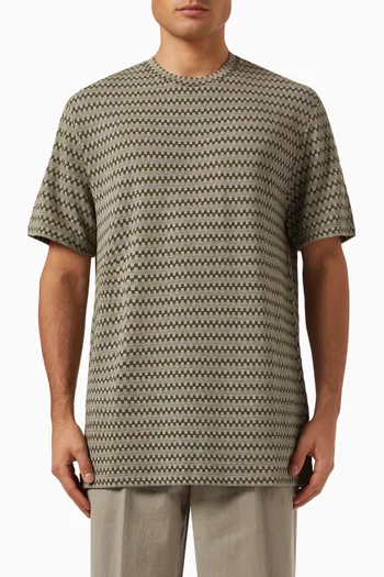 Geometric T-shirt in Viscose-jacquard