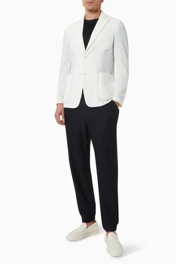 Single-breasted Blazer in Technical Waffle Fabric