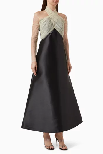 Crystal-embellished Gown in Satin