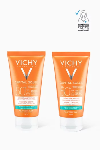 Capital Soleil Velvety Face Sun Cream SPF 50+, 2 x 50ml