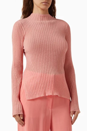 Slim-fit Side Slits Sweater in Wool-blend