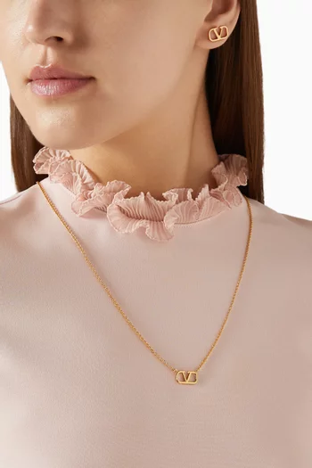 Valentino Garavani VLOGO Signature Strass Necklace in Metal