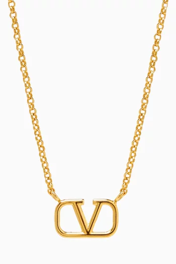 Valentino Garavani VLOGO Signature Strass Necklace in Metal