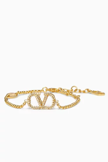 Valentino Garavani VLOGO Signature Bracelet in Metal & Swarovski® Crystals