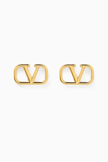 Valentino Garavani VLogo Signature Stud 15mm Earrings in  Brass