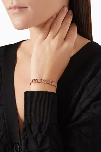 Valentino Garavani VLOGO Strass Bracelet in Leather
