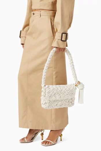 Kalimero Città Shoulder Bag in Intrecciato Leather