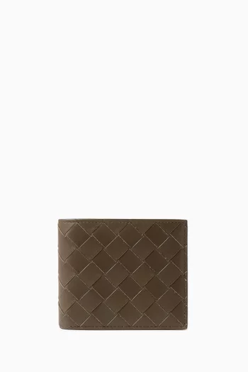 Bi-fold Wallet in Intrecciato Leather